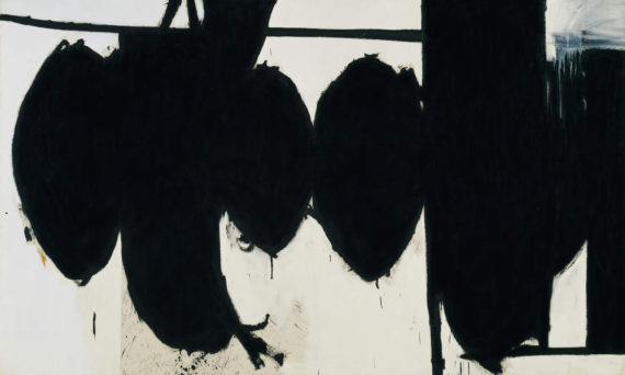 A painting called Elegy to the Spanish Republic No. 70 by Robert Motherwell