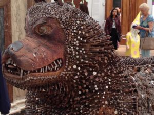 A sculpture by entitled Gnasher by Timothy Blewitt